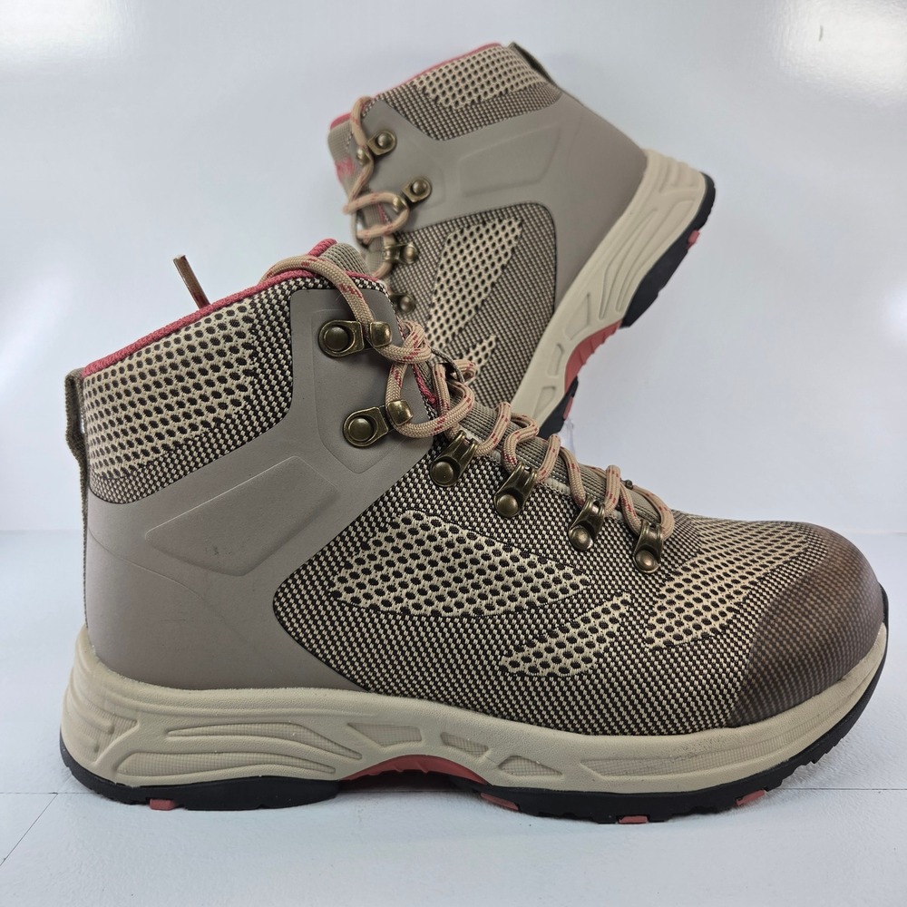 Propet Conni Womens Hiking Boots Tan Spice Pink Beige Mesh Mid Top Outdoor Sz 9